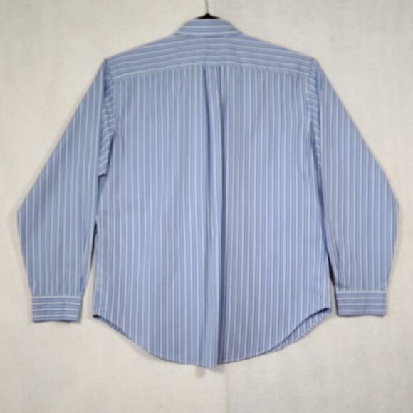 Ralph Lauren Men's Button Front Long Sleeve Shirt Blue & White Stripes Size XL - Picture 2 of 8